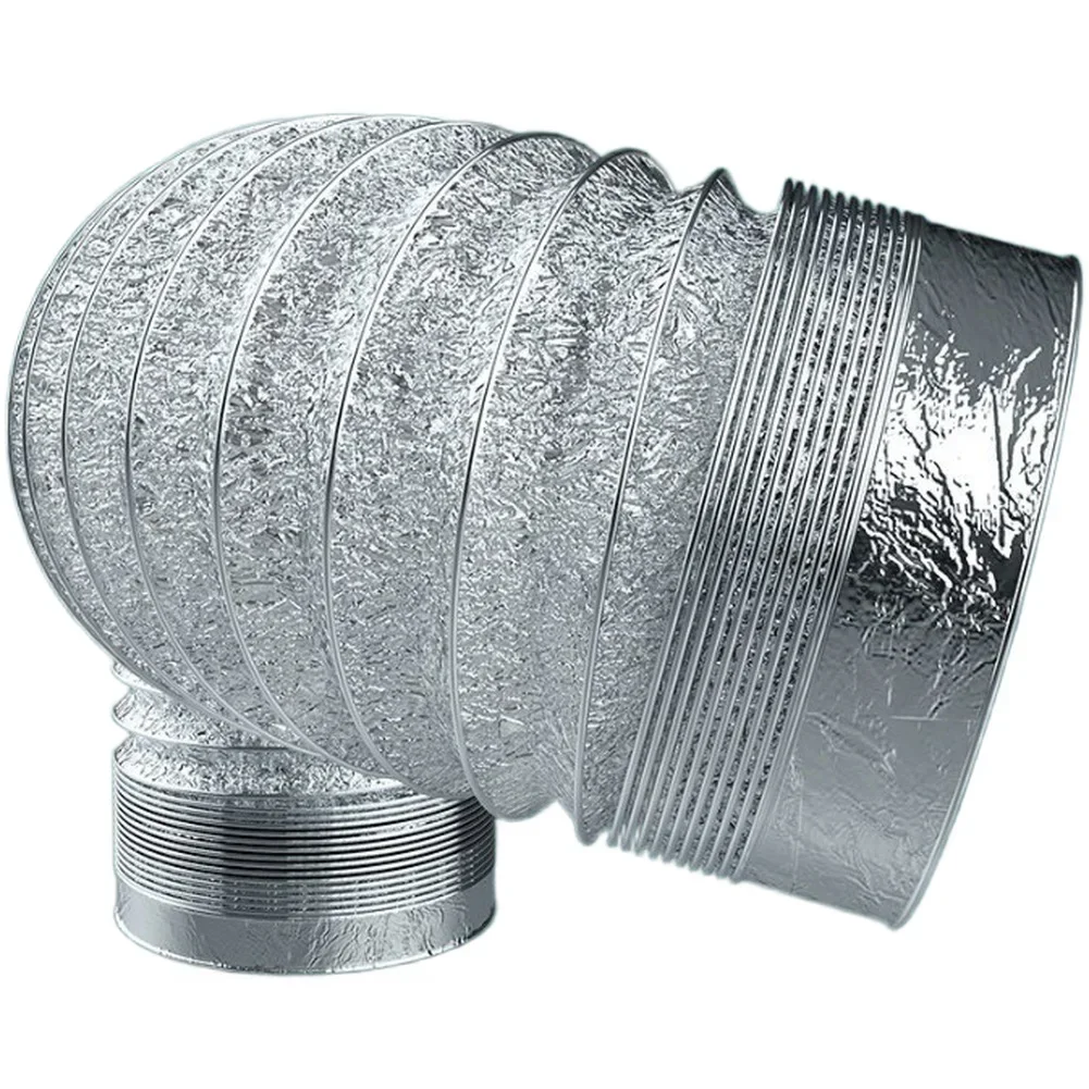 Flexible Vent Hose Exhaust Hose Silver Extendable Exhaust Pipe For Home Exhaust Pipe 1.5m Length 150mm Diameter