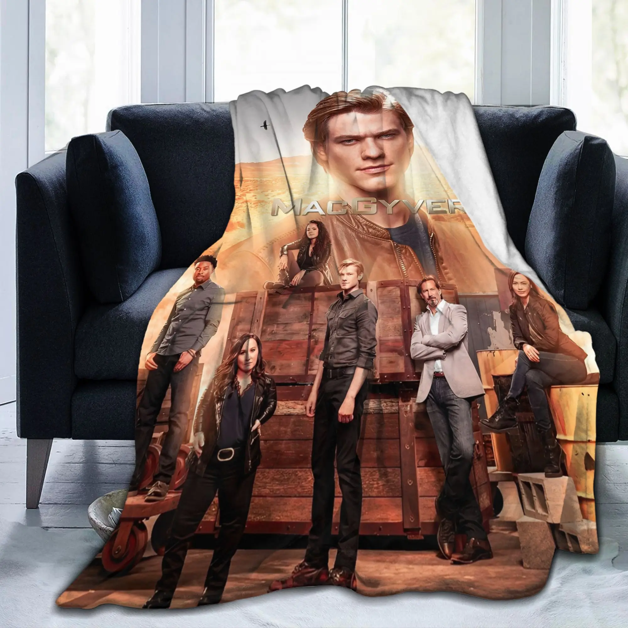MacGyver TV Series Ingenuity Fleece Blanket Utility Knife Funny Throw Blankets for Home Hotel Sofa 150*125cm Warm