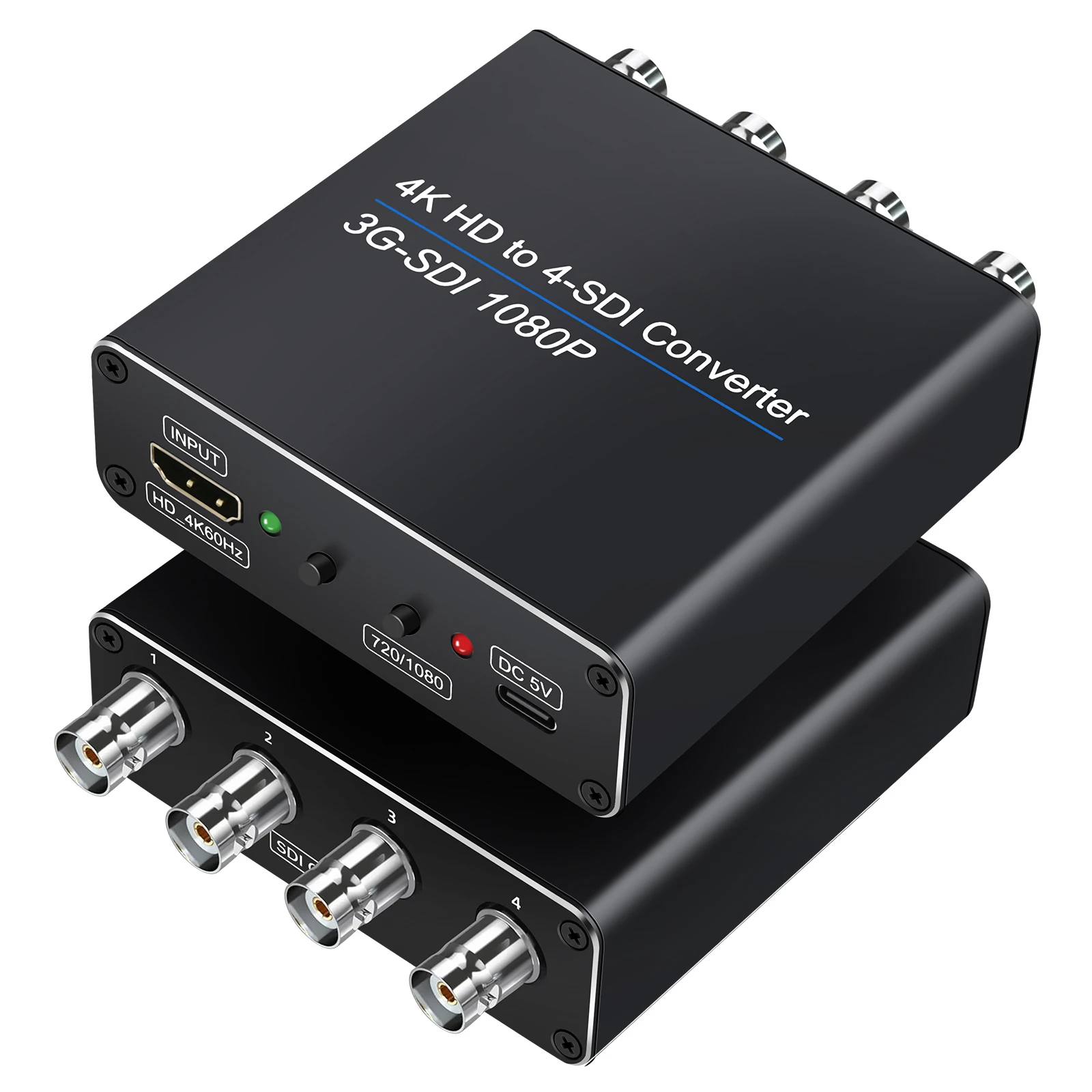 HDMI to SDI 4 Channel Splitter Converter 3G HD SD SDI 1080P BNC Audio Video Adapter Output for Live Streaming