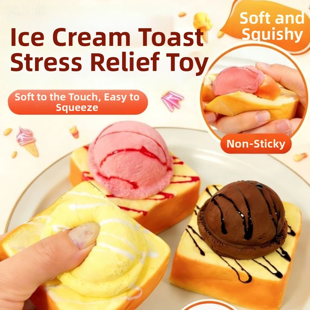 New Bread Ice Cream Anti-stress Squeeze Soft Simulated Squeeze Toy Portable Slow Rebound Stress Relief Toy
