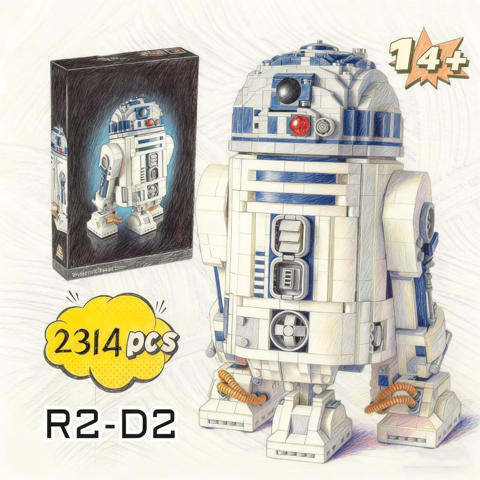 2314 Teile UCS Star Interstellar Conflict R2D2 Roboter 75308 Union Bausteine Modell Spielzeug für Geburtstag Weihnachtsgeschenke