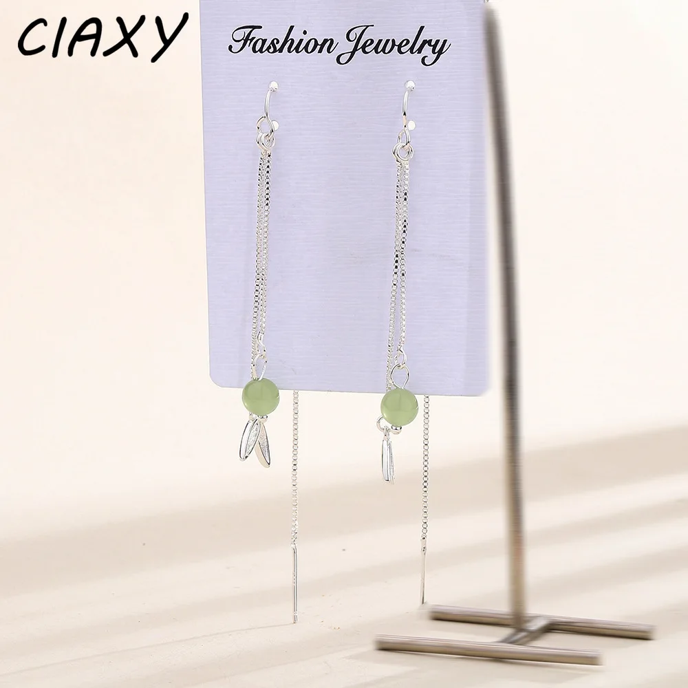 2023 New Bamboo Leaf Chain Round Dangle Earrings for Women Vintage Plant Tassel Long Hanging Drop Earring Mom Fashion Jewelry