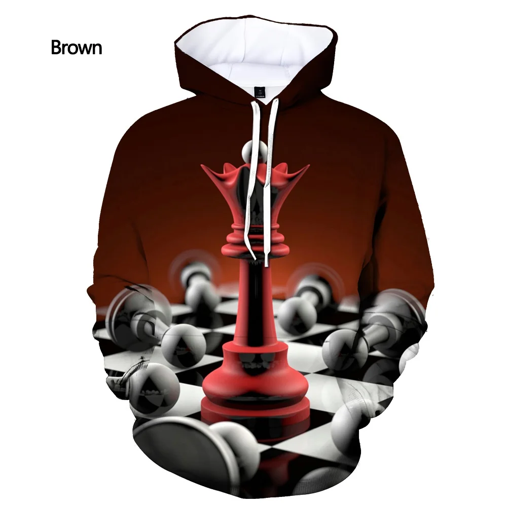 Hoodies Chess Game 3D Print Sweatshirts Boys Girls Children Hooded Pullovers Fashion Kids Long Sleeves Oversized Tracksuit Coat