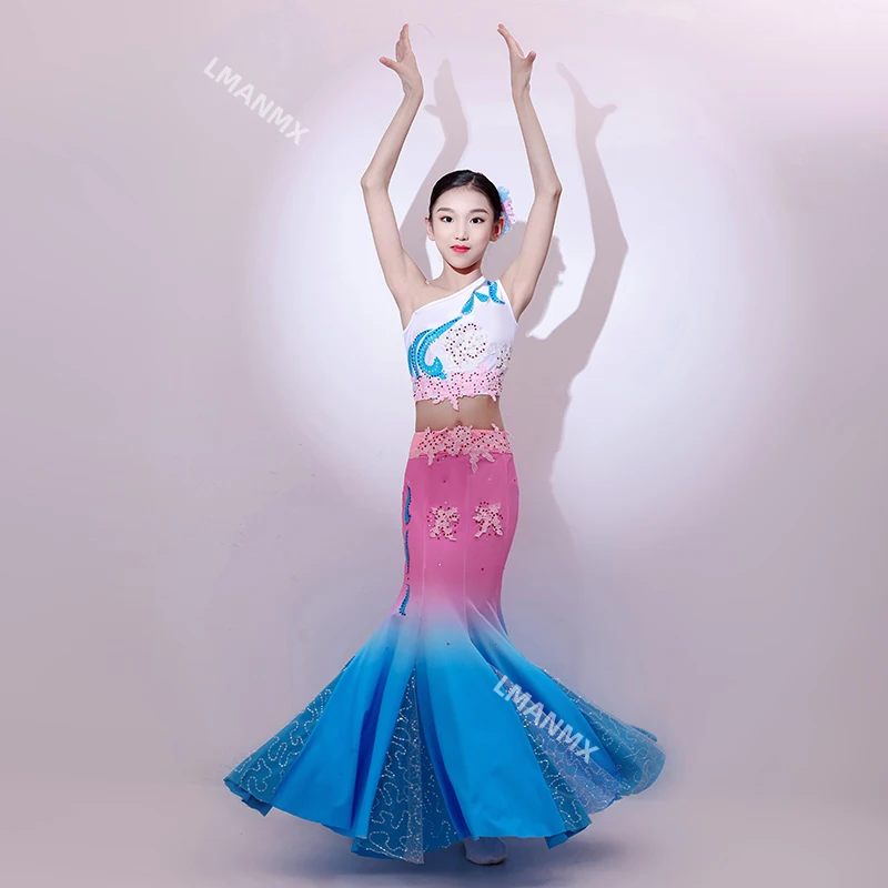 Rain Dai ethnic dance costume performance costume fish tail skirt performance costume in Dai village