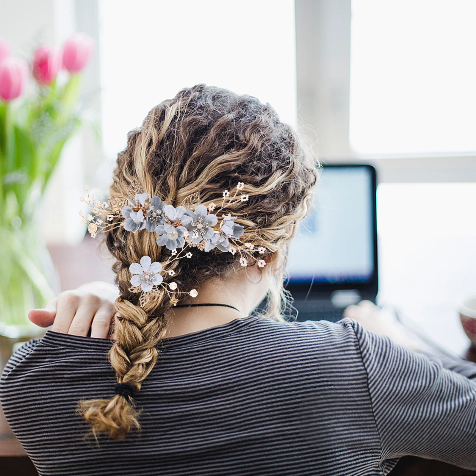 

3 шт., заколка для волос с цветком, свадебные заколки из сплава, свадебные вилки для волос, элегантные вечерние палочки для волос, аксессуары, свадебные заколки