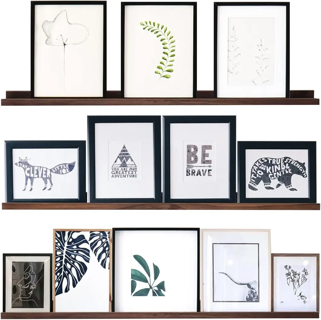 

36 Inch Floating Wall Shelf, Deep Walnut Wood, for Bedroom, Living Room, Kitchen, Office – Picture Display Ledge