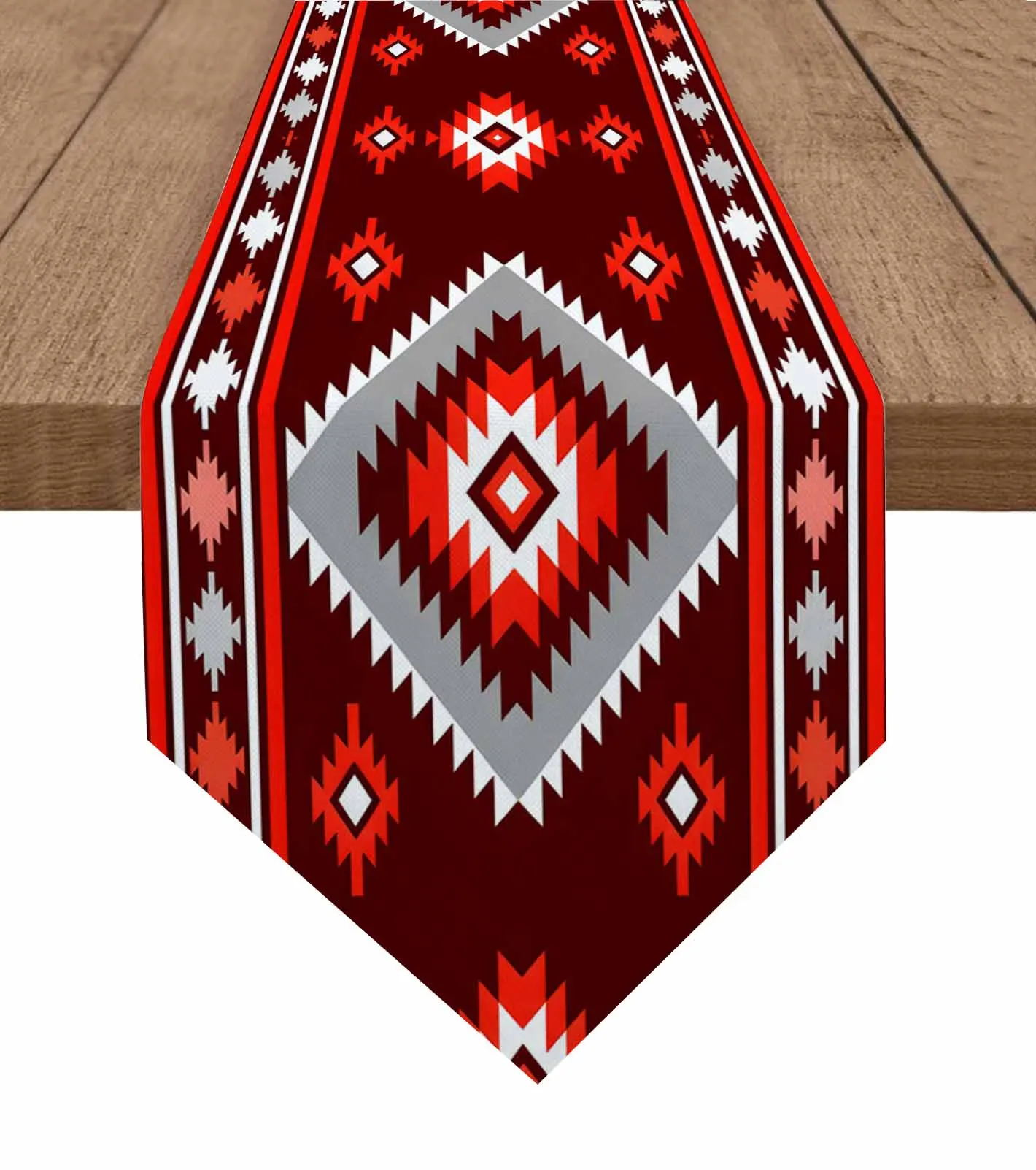 

Красный этнический геометрический художественный чехол для стола, хлопково-льняной декор для свадебного стола, скатерть, кухонный декор