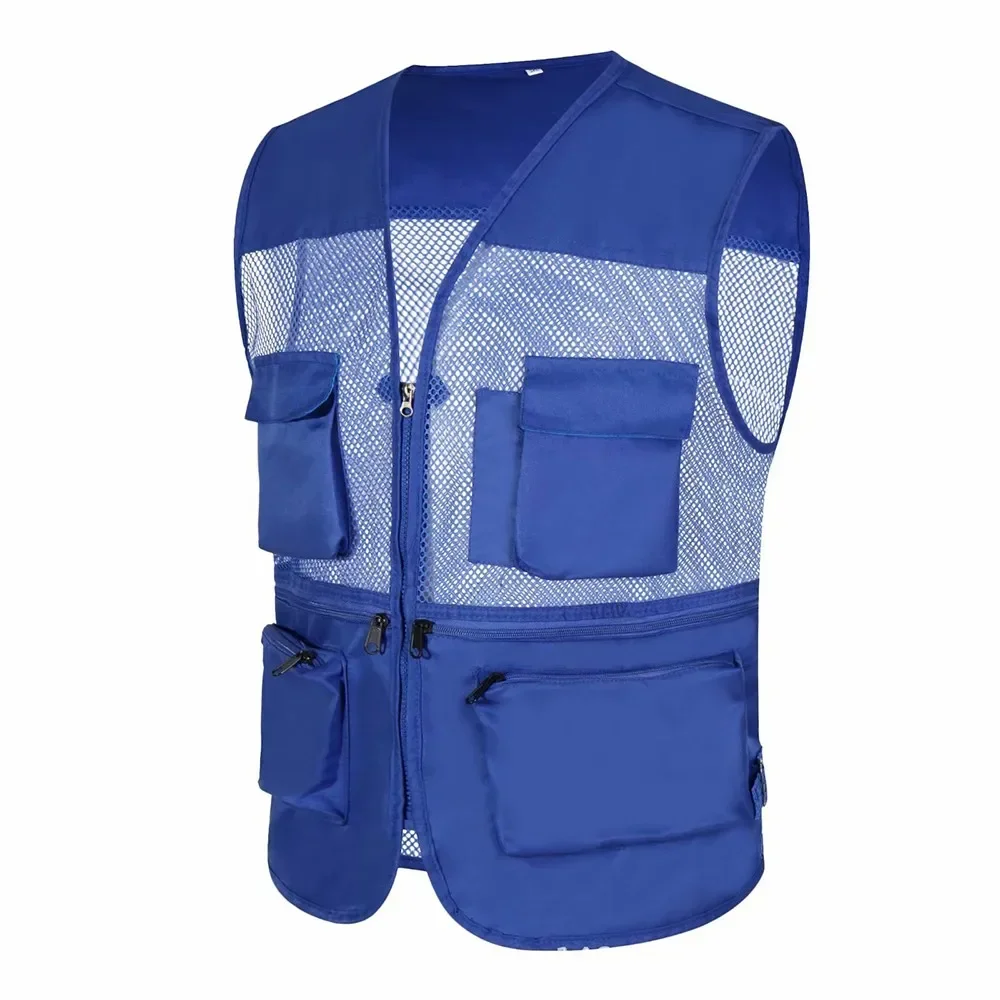 Gilet in rete senza maniche da pesca all'aperto da uomo gilet fotografico Multi tasche