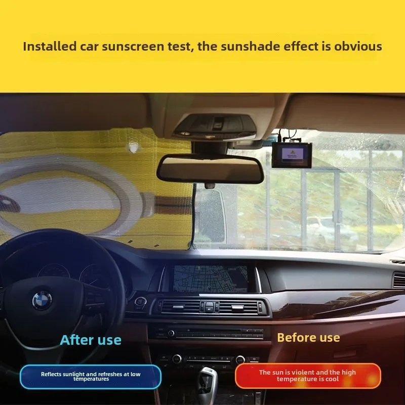 

Car windproof sun protection sunscreen insulation curtains 130x70cm privacy cover cartoon shape big eyes car travel