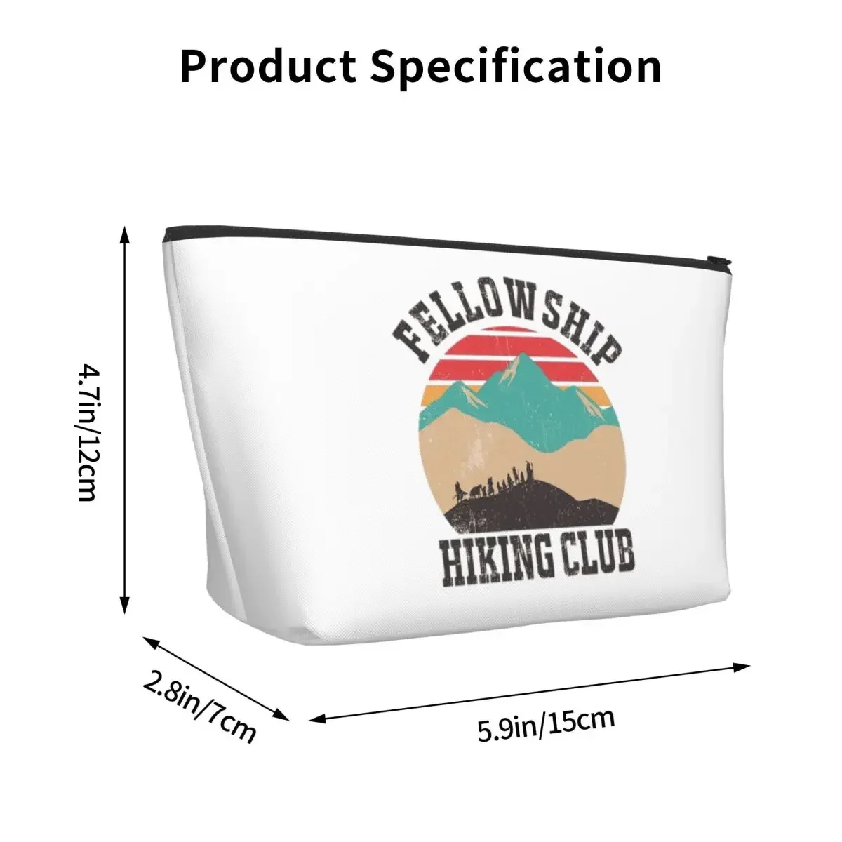 Fellowship Hiking Club Travel Cosmetic Bag Makeup Bag Zipper Bag Cosmetic Case Portable Organizer For Women Female Gift