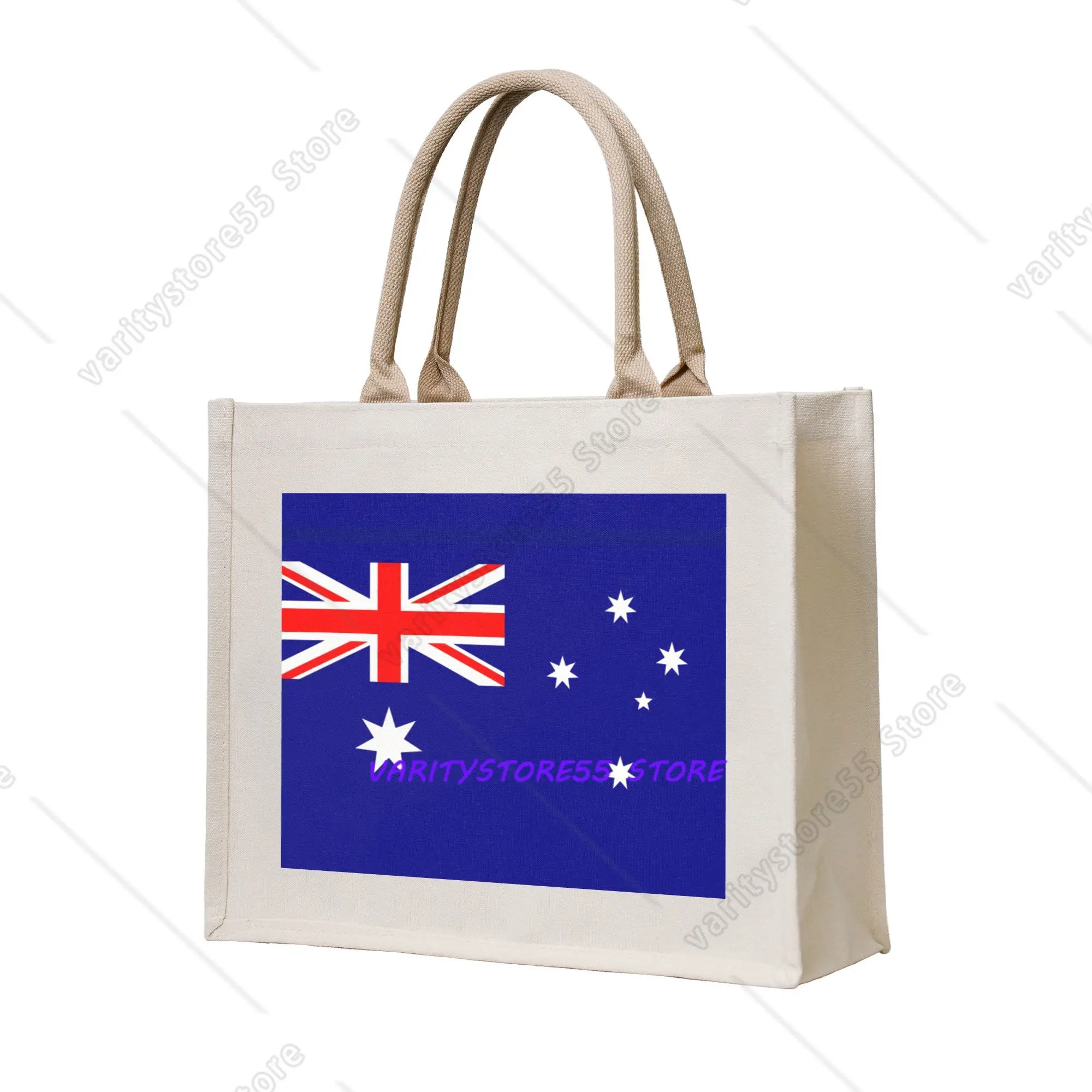 Australia Flag Grocery Tote Shopping Bags Women Funny Australian Pride Shopper Shoulder Bags Big Capacity Handbags