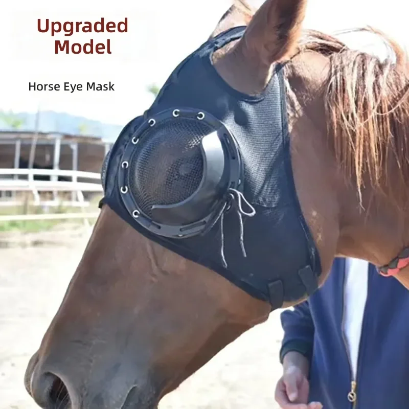 for Race Horse Eye Mask Harness Cover Windproof Speed Mask with Iron Mesh Anti Trachoma Cover Hood