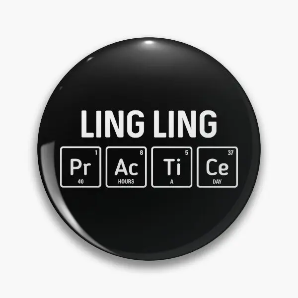 Ling Ling Practice 40 Hours A Day  Soft Button Pin Collar Decor Brooch Badge Hat Lover Jewelry Clothes Women Funny Lapel Pin