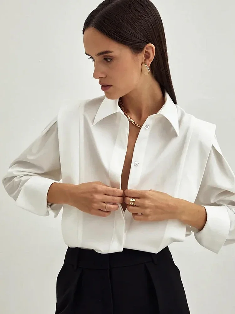 

Elegant Solid White Female Shirt Camisas E Blusas New In Long Sleeve Top Women Clothes Fashion Slim Shirts
