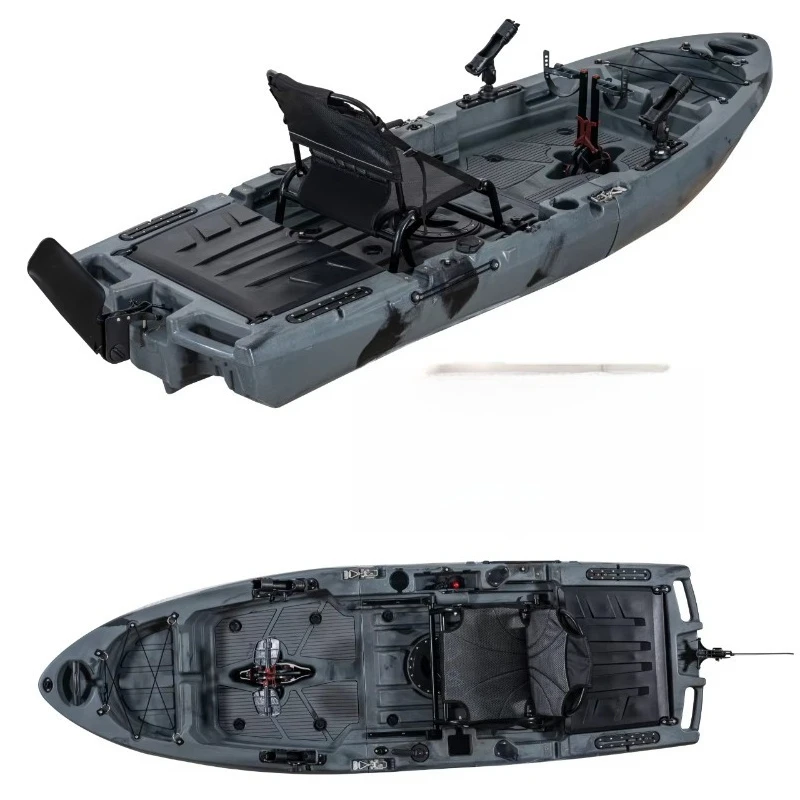 2.75 Meter Modular  Fishing Kayak Rowing Boat Pedal Drive Sea Fishing Kayak With Electric Motor Trolling Lightweight Motorized