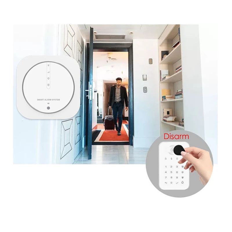 Graffiti Burglar Alarm Intelligent WIFI+GSM Dual Network Alarm System Home Multifunction As Shown ABS Screenless Alarm Host