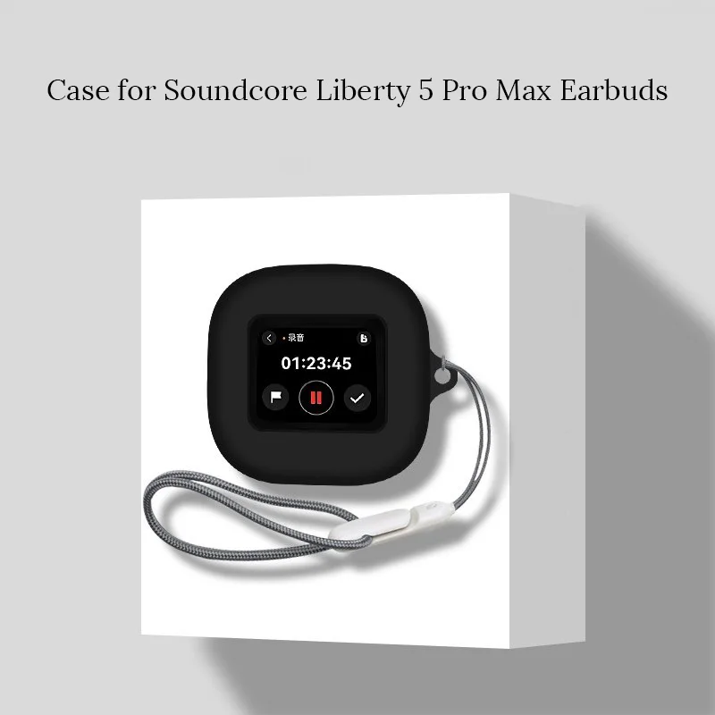 Case for Anker Soundcore Liberty 5 Pro Max Earbuds Soft Silicone Protective Full Touch Screen Visible Cover With Lanyard