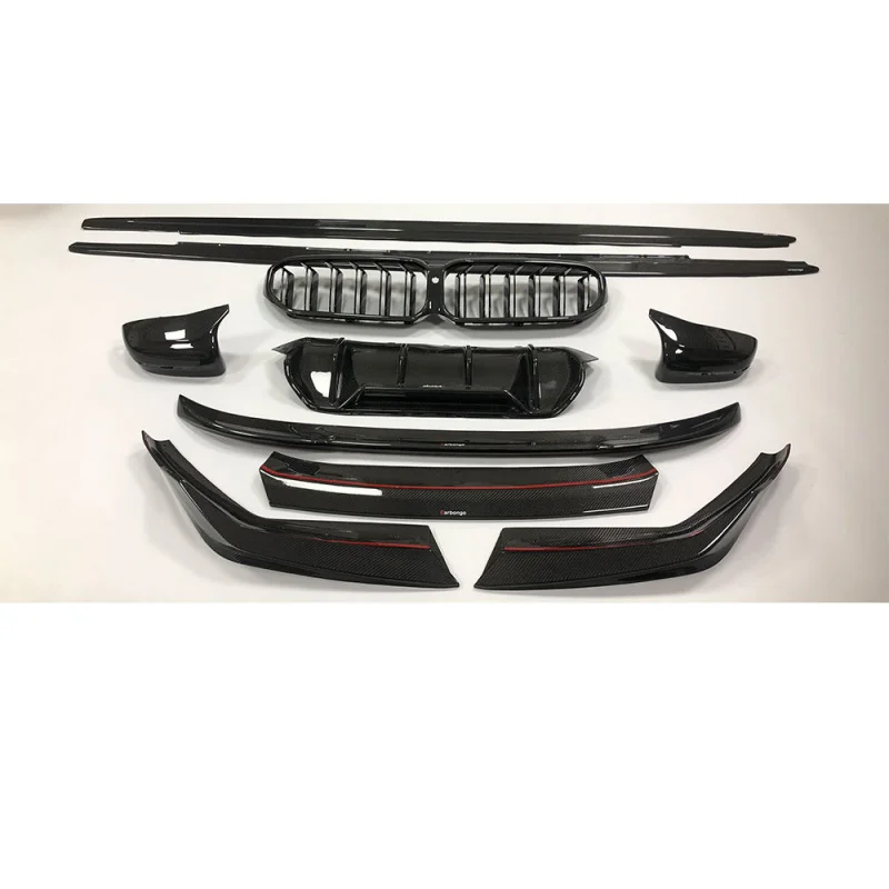 Suitable for bmw F90 M5 2022-2023 LCI Style Carbon Fiber Bodykit Front Lip &side Skirt,&grille,&spoiler,&diffuser&mirror Cap