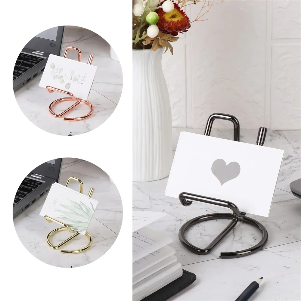 Metal Card Holder Business Card Display Holder Office Desktop Decorative Mobile Phone Stand Easy Desktop Reading Display Stand