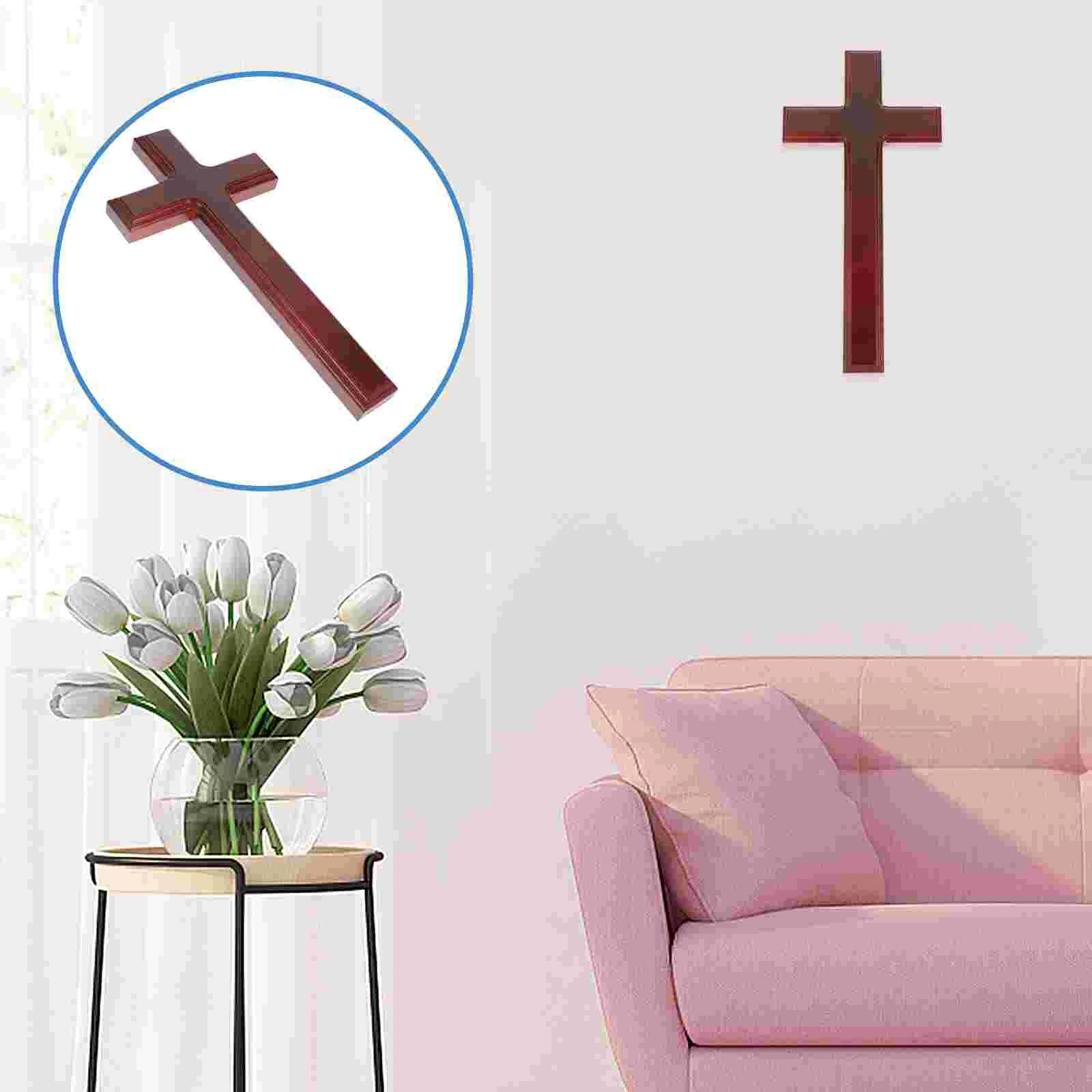 

32 Cm Cross Pendant for Men Wall Mounted Wooden Hanging Decorations Pendants Bamboo Man