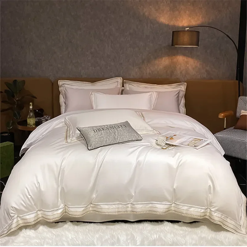 Bedding Set Luxury Simple Life Egyptian Cotton Double Duvet Cover Bed Sheets and Pillowcases Bed Set King Size Bedding Set