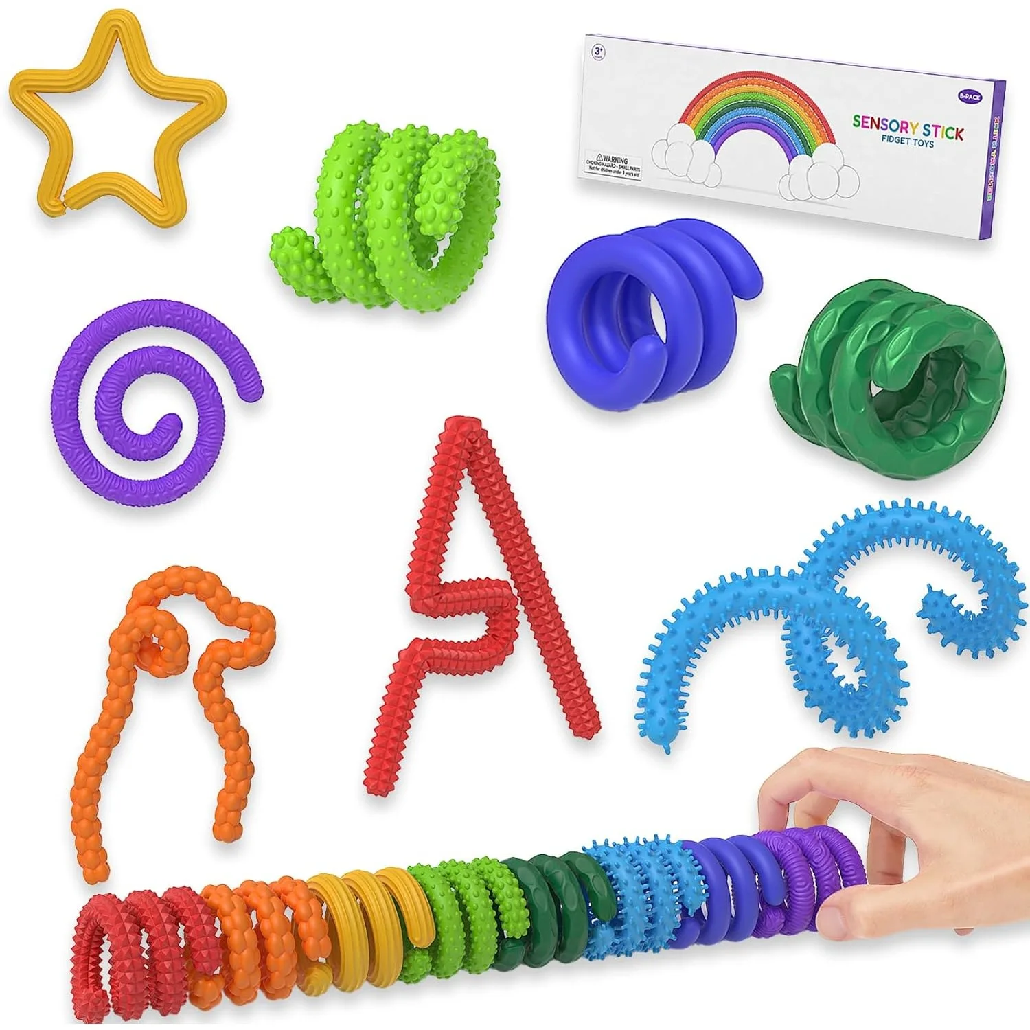 

8 шт. EDC Непоседа сенсорные палочки игрушки, шарики для беспокойства, успокаивающие аутизм, успокаивающие ребенка, взрослые, сенсорная игрушка для снятия тревоги, рождественские подарки
