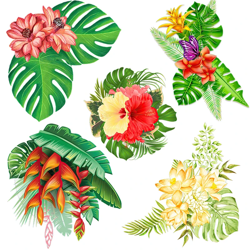 Three Ratels QCF117 Enthusiastic tropical bouquet joyful and natural atmosphere PVC self-adhesive stickers