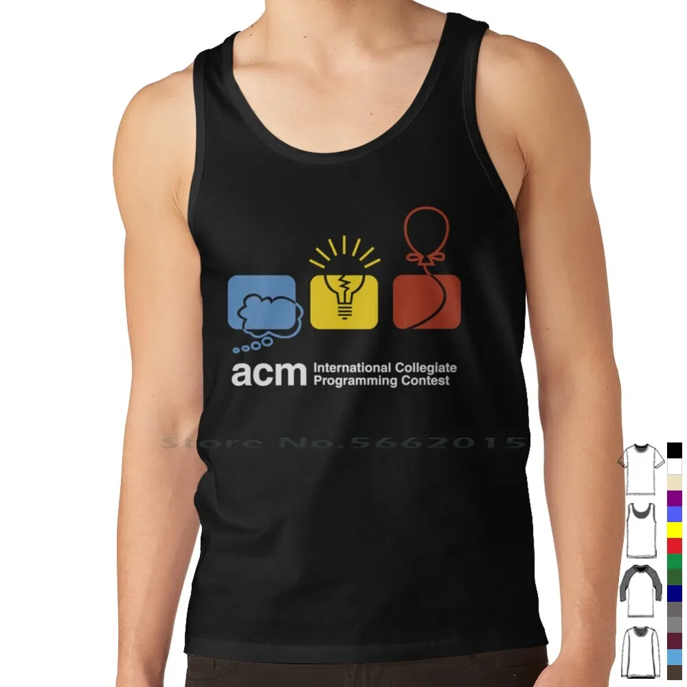 Acm Icpc Dark Tank Top Pure Cotton Vest Leetcode Coder Software Manjaro Devops Sysadmin Arch Linux Server Mint Ubuntu