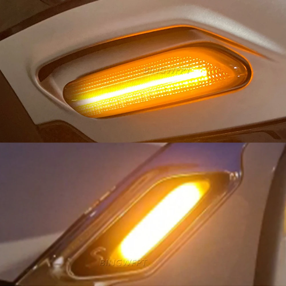 2PCS Car LED Dynamic Side Marker Turn Signal Repeater Light Sequential Blinker Lamp For Mini Cooper R60 R61 Countryman 2011-2019