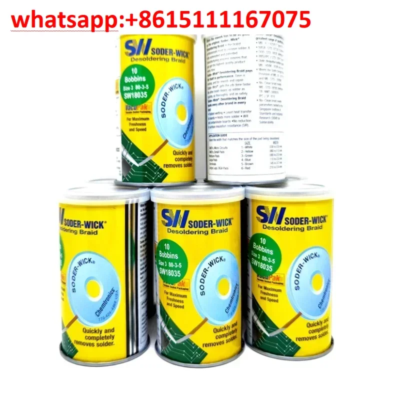 BB 10Pcs/Lot Anti‑Static Desoldering Braid Wick, Chemtronics Soder‑Wick SW Solder Removal Braid for PCB SMD BGA Rework Repair