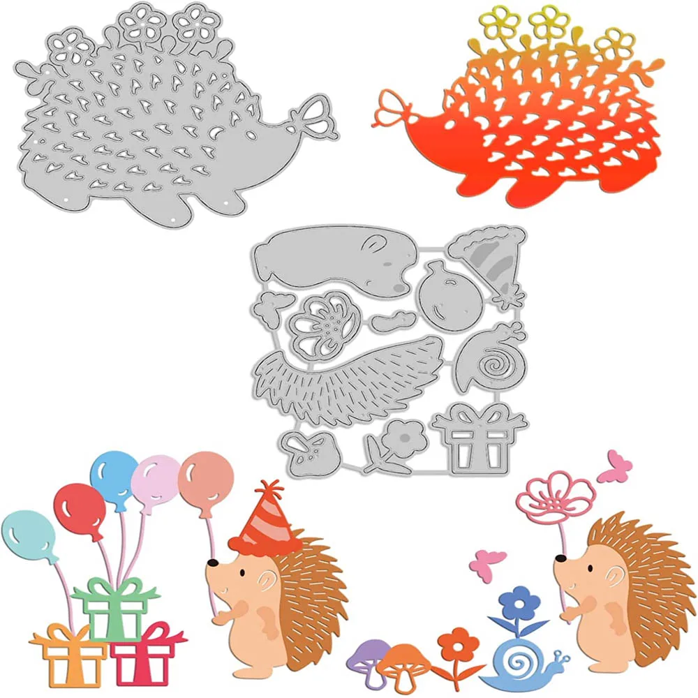 Hedgehogs Metal Cutting Dies Snail Die Cuts for DIY Scrapbooking Birthday Valentine's Day Cards Making Album Envelope Decoration