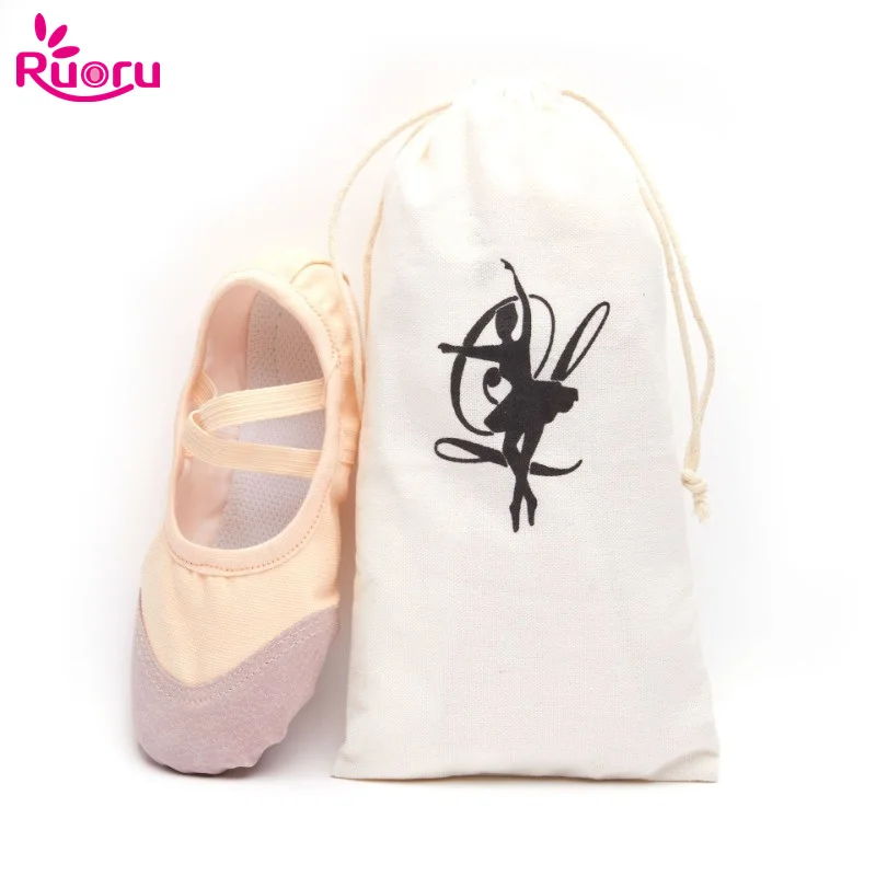 Ruoru Drawstring Ballet Dance Bag White Color dance Bag for Girls Ballerina Pointe Shoes Bags Ballet Dance Accessories