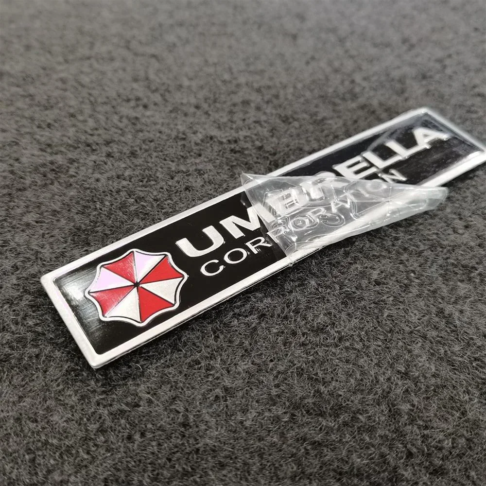 دراجة نارية العادم الأنابيب تعديل الملحقات المقيم الشر مظلة معدنية الألومنيوم التسمية ملصق مائي امتصاص الصدمات ملصقات ديكور لتزيين الغرف #3