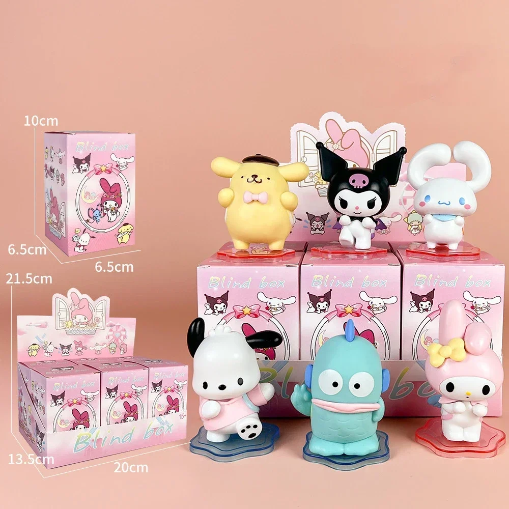 

@ Sanrio Animated Character Blind Box Pom Pom Purin Beauty Back to Back Friends Series Surprise Box Action Figurie Toys Miniso