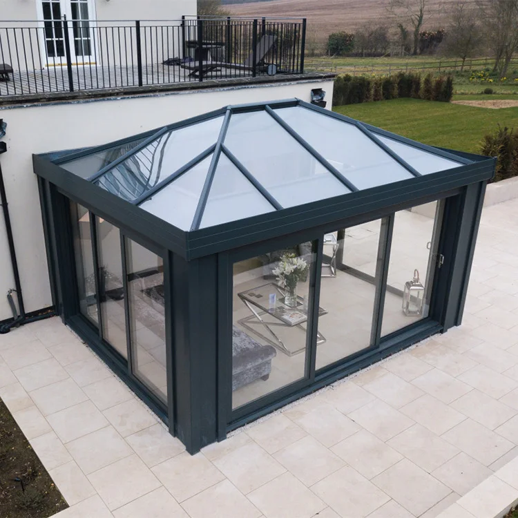 Custom affordable all-weather modern glass enclosed private bathroom design