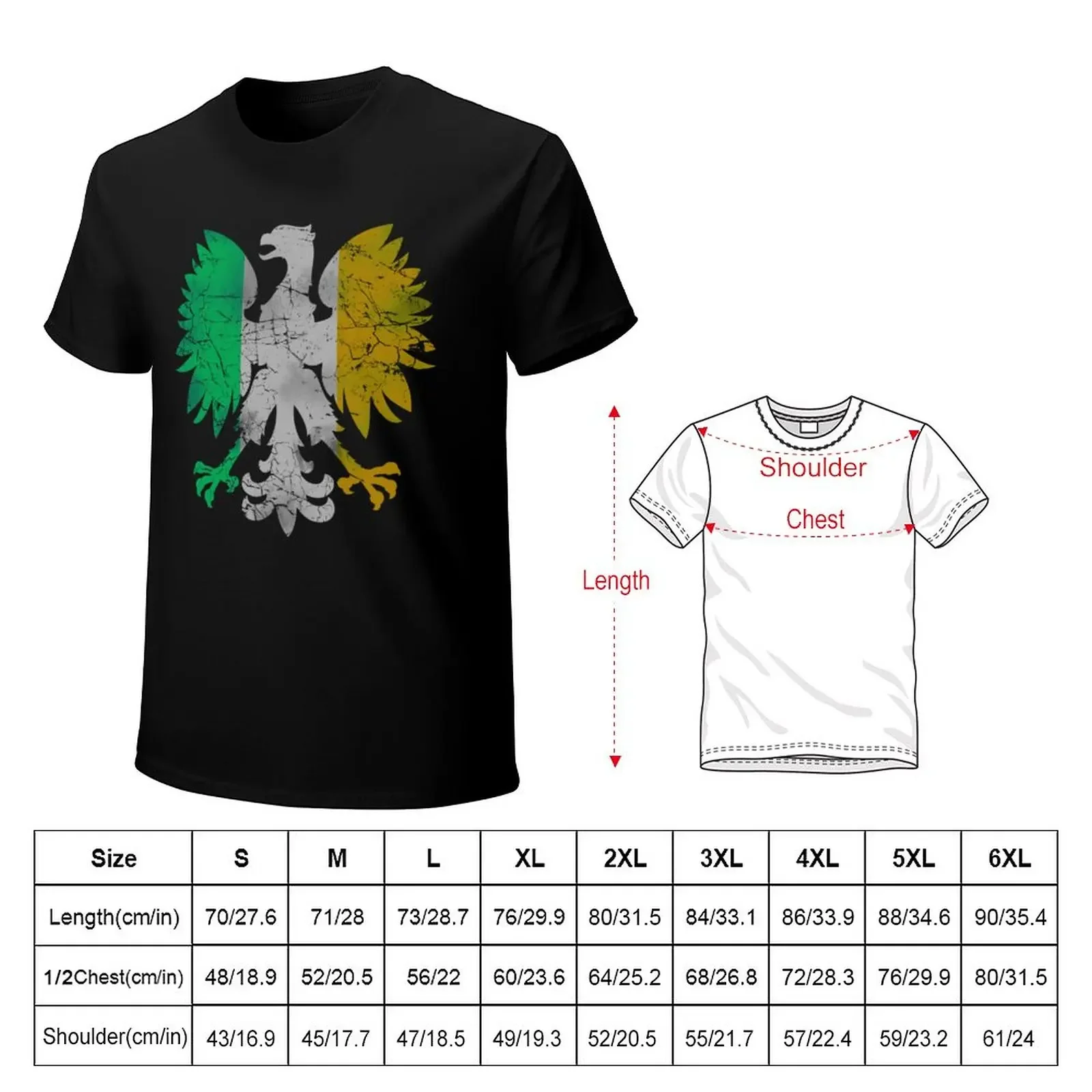 Vintage Flag of Ireland Polish Eagle T-Shirt new edition boys animal print Men's clothing