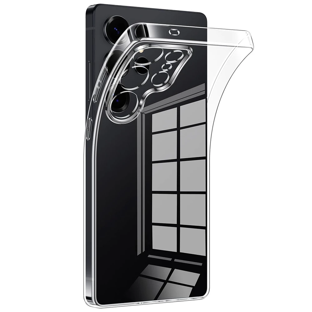 

Full Camera Protection Silicone Soft Case For Samsung Galaxy S25 S24 S23 Ultra FE Plus Clear Ultra Thin Back Cover Shell S 25 24