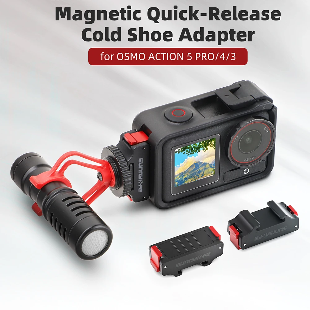 Camera magnetische Quick Release Cold Shoe uitbreidingsadapter voor DJI Osmo Action 5 Pro 4 3-accessoires