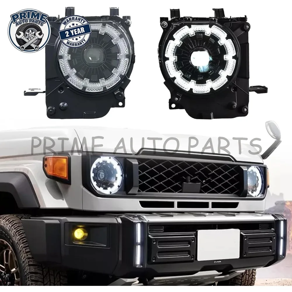 2Pcs Left&Right Car Front Lights Headlight Assembly Set Fits for Land Cruiser LC76 LC79 2024+ LED Front Lamp