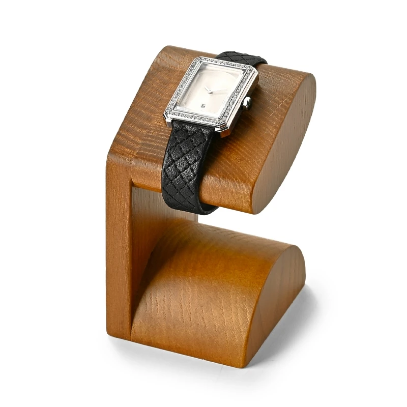 Oirlv Wooden T-Bar Holder Retro Watch Stand Solid Wood Watch Holder Stand Bracelet Holder Wooden Jewelry Organizer Display Stand