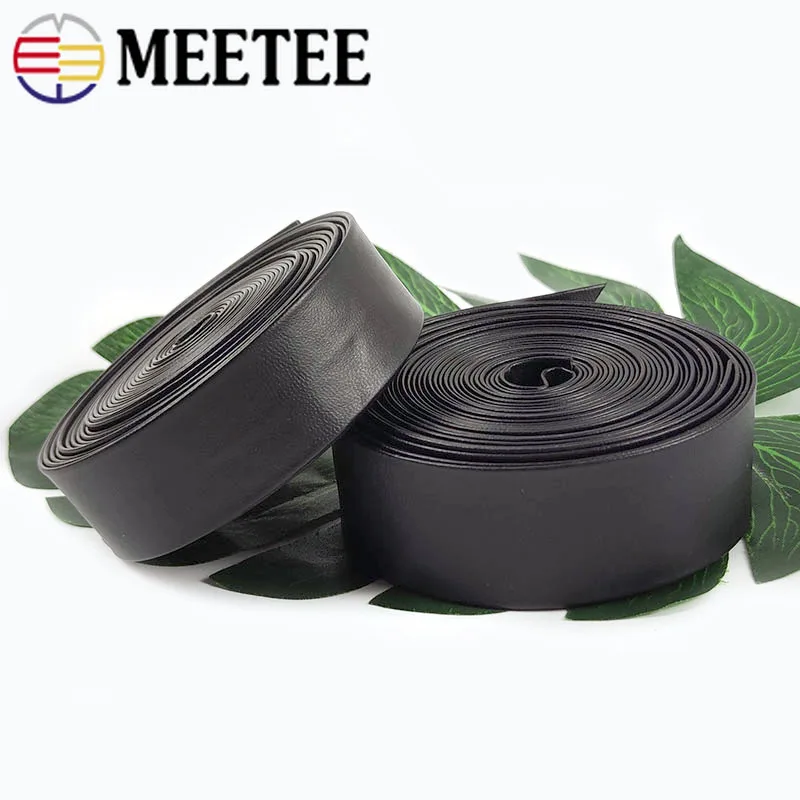 Meetee 5/10 metri 5-30mm nero morbido cuoio dell\'unità di elaborazione corda nastro corda collana fai da te braccialetto gioielli che fanno vestiti