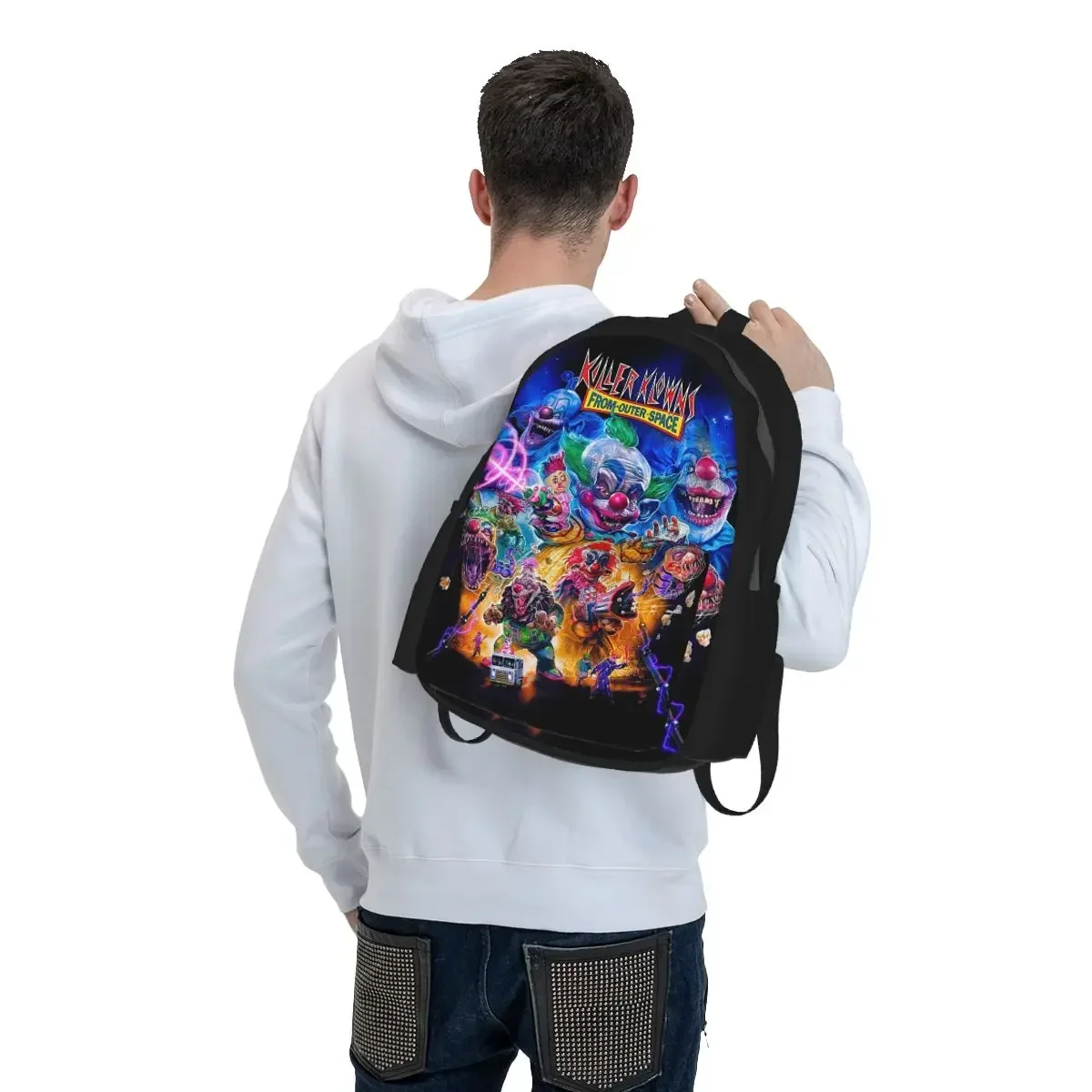 Killer Klowns From Outer Space Funny Horror Movie Backpack School Bag Hiking Travel Daypack for Men Women Bookbag Shoulder Bags
