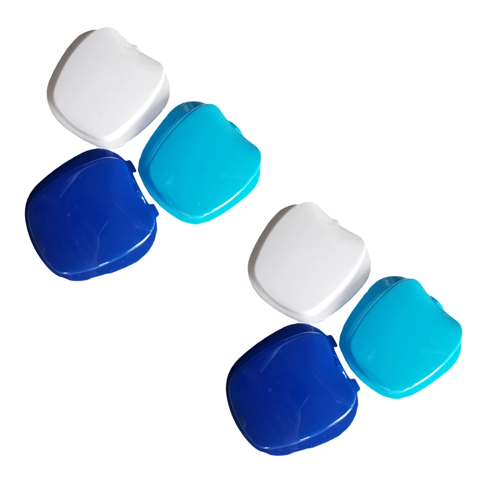 

2pcs Denture Storage Box Hinge Case Portable Retainer Strainer Holder Compact Plastic Durable Lightweight Safe Hygienic Daily