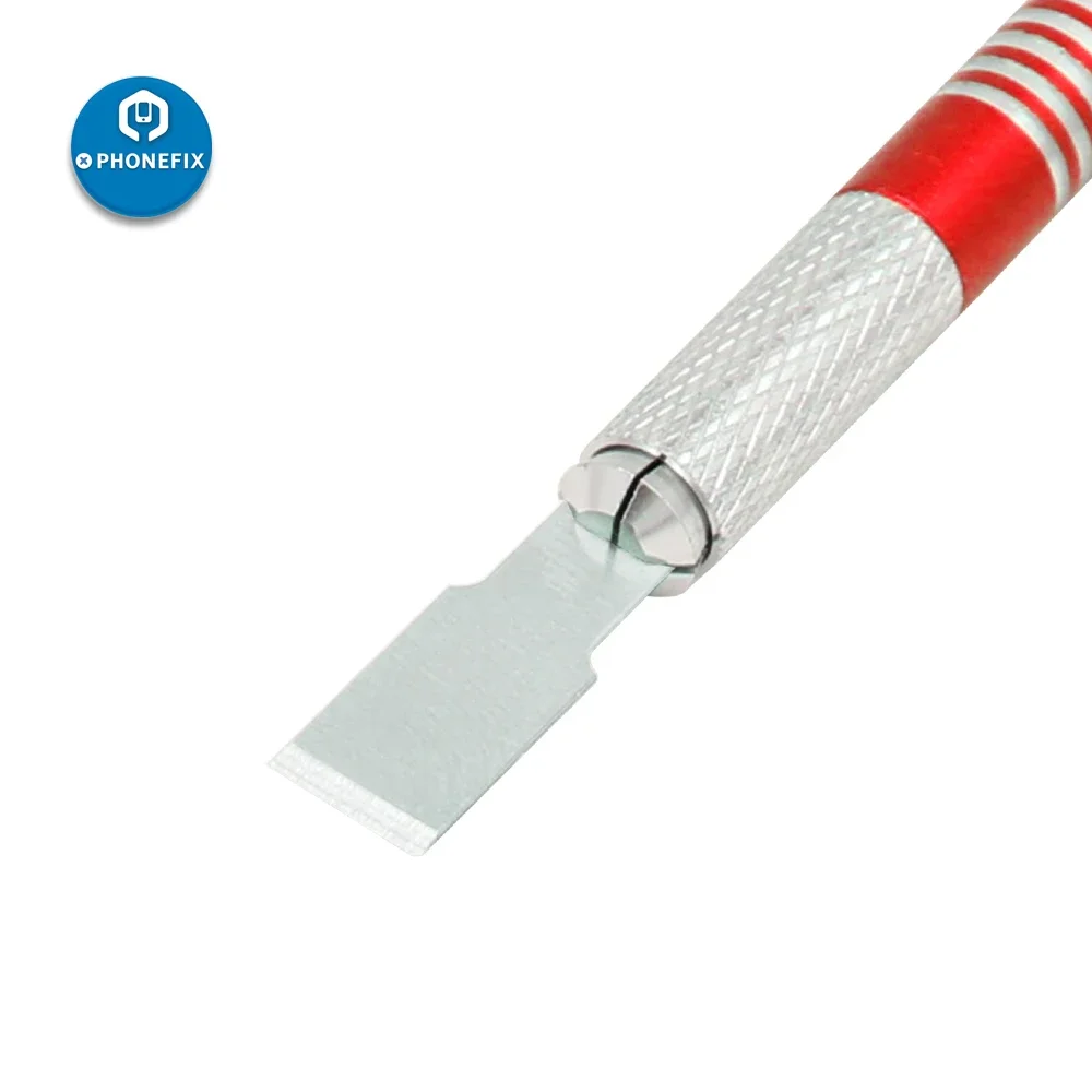 Präzisions-Rutsch-Metall-Skalpellmesser-Handwerkzeug-Kit für Handy-Motherboard-Leiterplatten-Reparatur schneider 1-teiliger Griff 10-teilige Klingen