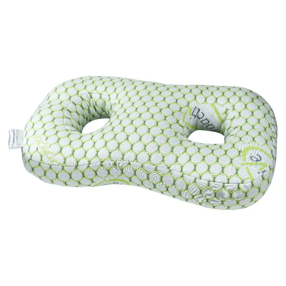 Two Ear Holes Ear Piercing Pillow Cotton Filling Ergonomic Pillow with Ear Hole Breathable Portable Earring Pillow