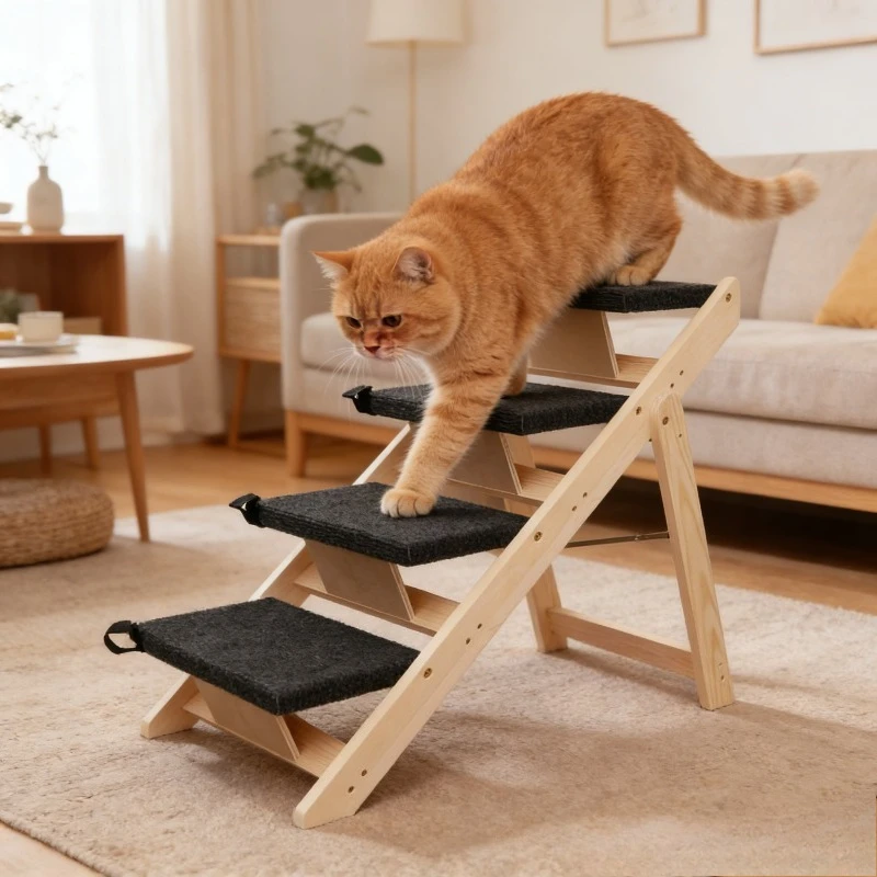 

Multifunctional Convertible Pet Step Ladder Portable Dog Ramp for Car Outdoor Non-Slip Stable Climbing Stairs Lightweight Safe