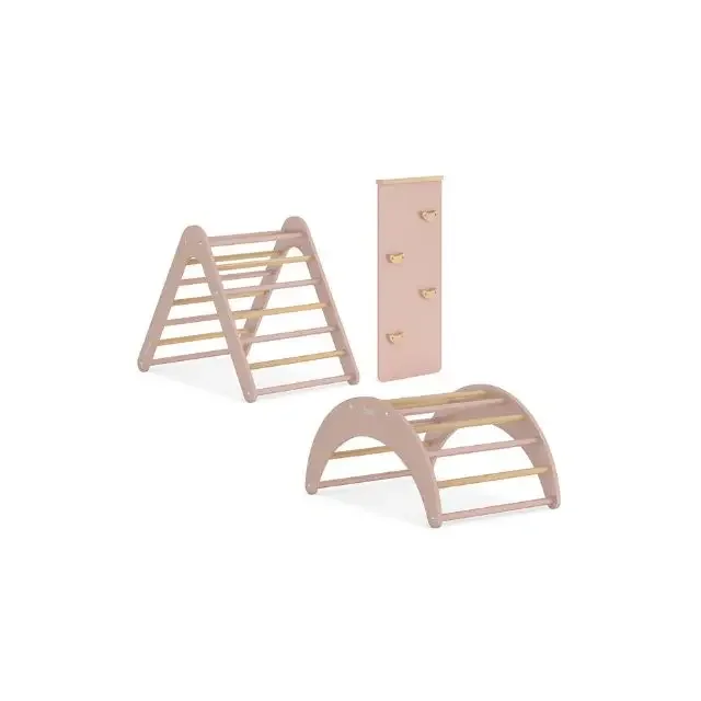 Wooden Indoor Kids Climbing Frame Triangle Sets for Toddlers Bedroom for Kids OEM Supplier Vietnam Following Your Brand