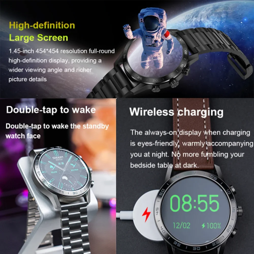 New PPG+ECG Smart Health Watch Classic Mechanical Design Case Intelligent Bluetooth Call Multiple Sports Modes Men's Watch 2024