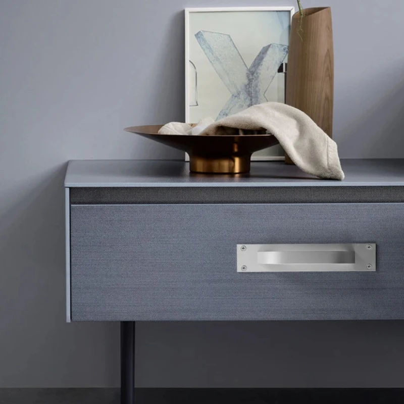 แฟชั่นสีดําตู้จับอลูมิเนียมห้องครัวประตูตู้ดึงลิ้นชัก Knobs เฟอร์นิเจอร์ประตูฮาร์ดแวร์