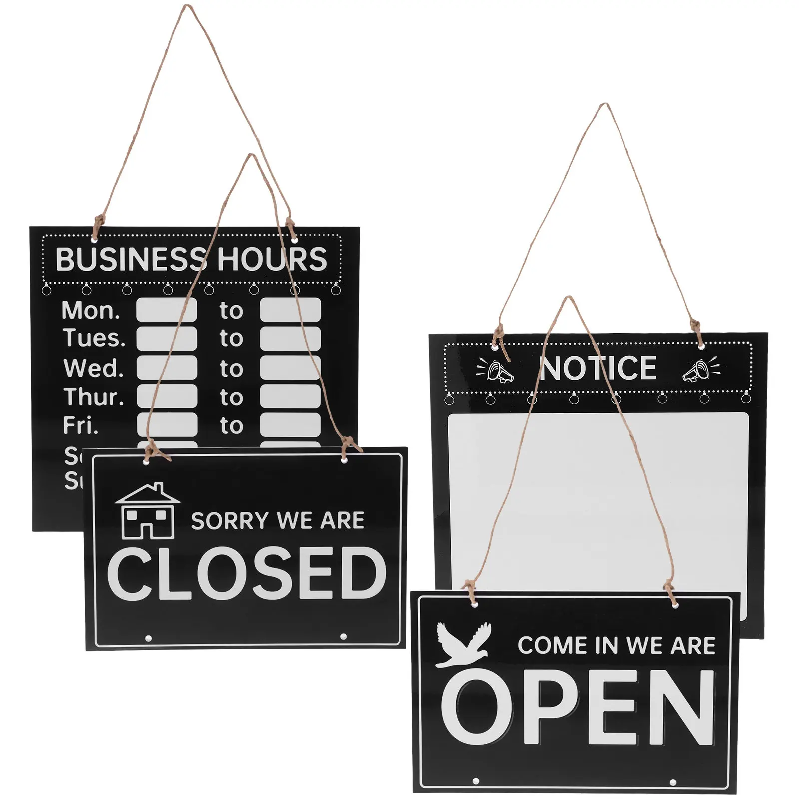 

1Set Writable Open Closed Business Hours Sign Store Door Sign for Restaurants Cafes Shops Decorative Time Decorative Open Signs